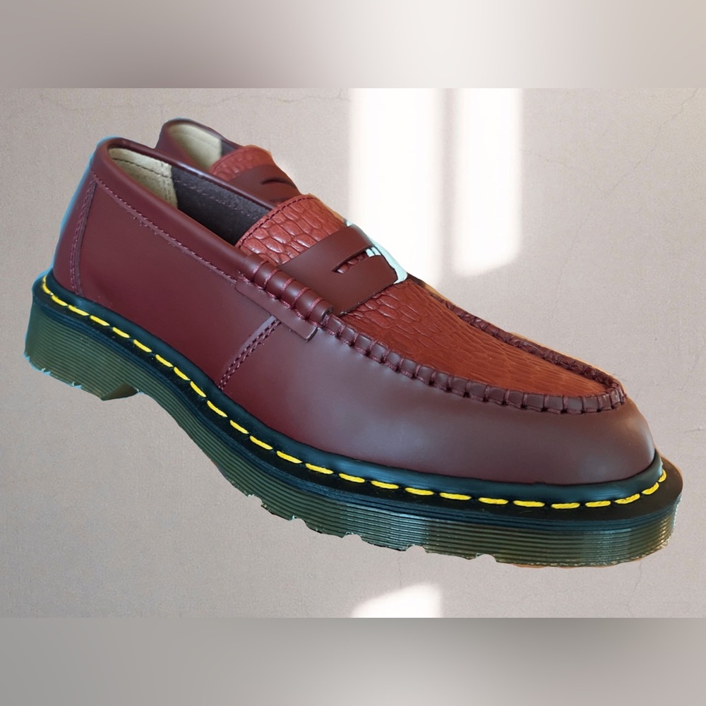 Dr. Martens Stussy Penton Loafer Cherry Red Crocodile